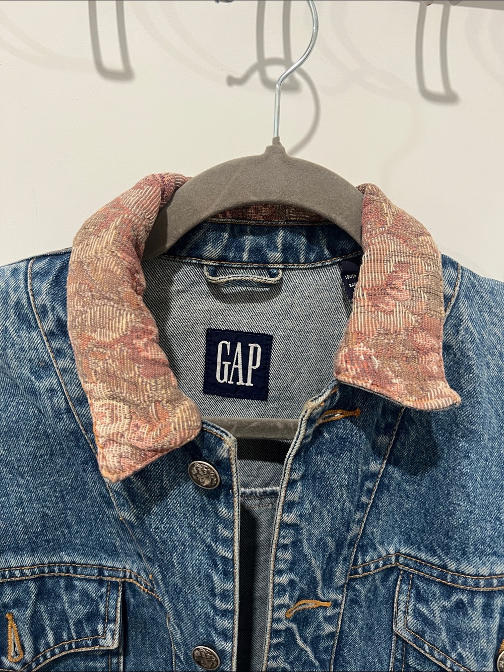 Vintage 90s GAP Blue Denim Oversized Jacket Size Small - Picture 2 of 9